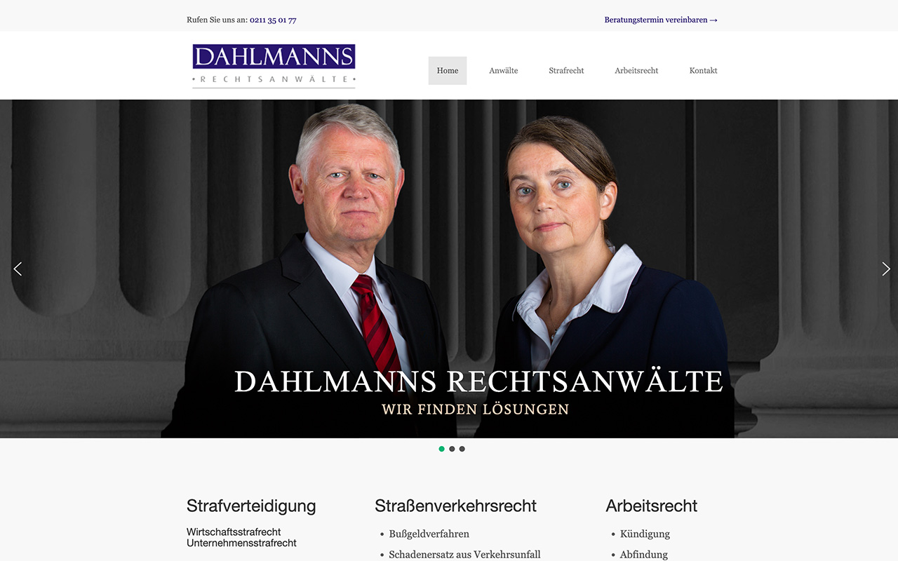 Website von Dahlmanns Rechtsanwälte